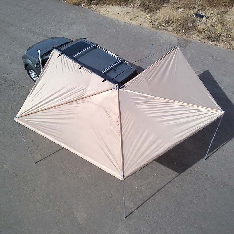 420D Car Roof Tent 4x4 Retractable Sunproof Waterproof 270 Degree Awning Family Tent With Cloth Room