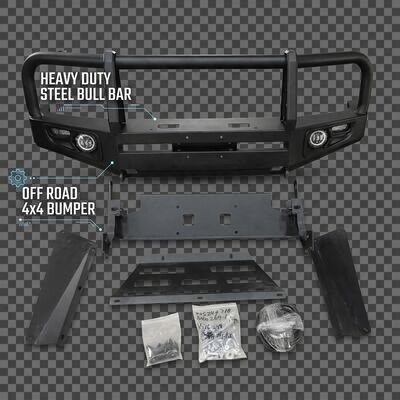 Pièces automobiles 4x4 tout-terrain en acier noir Accessoires de voiture Pare-chocs avant Barre de protection pour Toyota Hiace