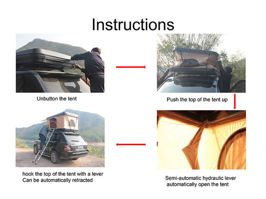 Voiture dure en plastique campante de Shell Roof Top Tents For d'ABS noir de campeur extérieur de l'approvisionnement 2020 d'usine