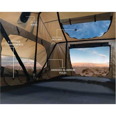 voiture campante de Suv de voyage en aluminium antipluie du tissu 4x4 Shell Rooftop Roof Top Tent molle avec la lucarne