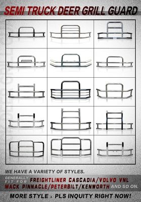 Pare-chocs de camion semi-remorque de style classique d'usine Dongsui, protège-cerfs pour Freightliner Cascadia, For Volvo, International Prostar, Kenworth, Peterbilt, Mack Pinnacle